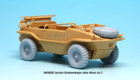 DEFモデル DW30032 1/35 ドイツ シュビムワーゲン ワイドホイールセット2 - DEKA (タミヤ用)