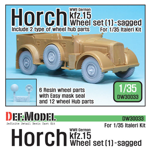 DEFモデル DW30033 1/35 ドイツ ホルヒ kfz.15 ホイールセット1 (イタレリ1/35スケール用)