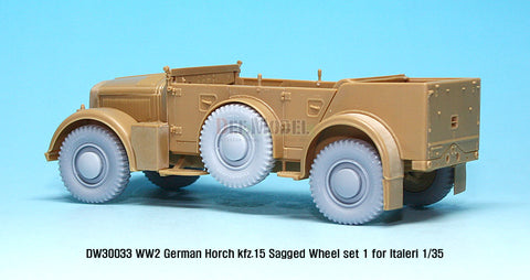DEFモデル DW30033 1/35 ドイツ ホルヒ kfz.15 ホイールセット1 (イタレリ1/35スケール用)