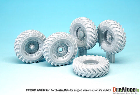DEFモデル DW30034 1/35 イギリス AEC ドーチェスター/マタドール 自重変形ホイールセット (AFVクラブ1/35スケール用)