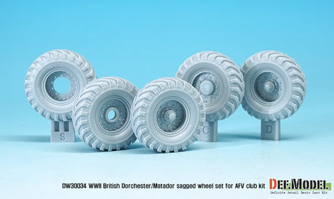DEFモデル DW30034 1/35 イギリス AEC ドーチェスター/マタドール 自重変形ホイールセット (AFVクラブ1/35スケール用)