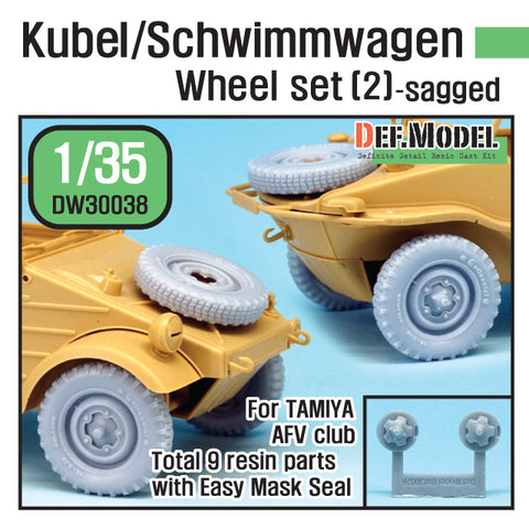 DEFモデル DW30038 1/35 ドイツ ワーゲン ホイールセット2(dw30003) (タミヤ/AFVクラブ1/35スケール用)