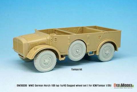 DEFモデル DW30039 1/35 ドイツ ホルヒ 108 typ 1a/40 自重変形ホイールセット (ICM/タミヤ1/35スケール用)