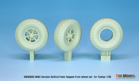 DEFモデル DW30040A 1/35 ドイツ Sd.Kfz.9 ファモ 自重変形フロントホイールセット (タミヤ1/35スケール用)