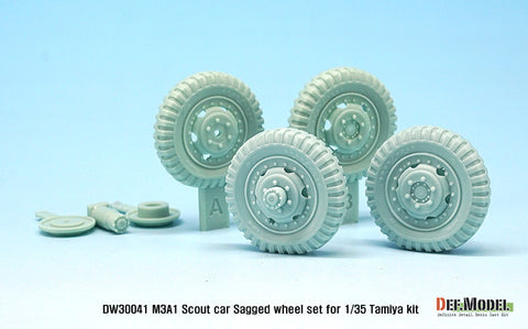 DEFモデル DW30041 1/35 アメリカ M3A1 スカウトカー 自重変形ホイールセット (タミヤ1/35スケール用)