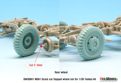 DEFモデル DW30041 1/35 アメリカ M3A1 スカウトカー 自重変形ホイールセット (タミヤ1/35スケール用)