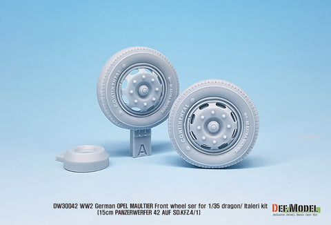 DEFモデル DW30042 1/35 ドイツ オペル マウルティア 自重変形フロントホイールセット (ドラゴン/イタレリ1/35スケール用)