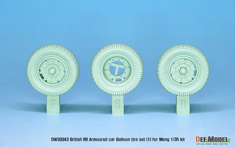 DEFモデル DW30043 1/35 イギリス RR装甲車 バルーン変形ホイールセット- 初期型 (モンモデル1/35スケール用)