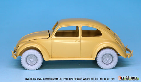 DEFモデル DW30045 1/35 ドイツ スタッフカー タイプ82E ホイールセット01-ワイド(コンチネンタル) (RFM1/35スケール用)