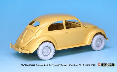 DEFモデル DW30045 1/35 ドイツ スタッフカー タイプ82E ホイールセット01-ワイド(コンチネンタル) (RFM1/35スケール用)