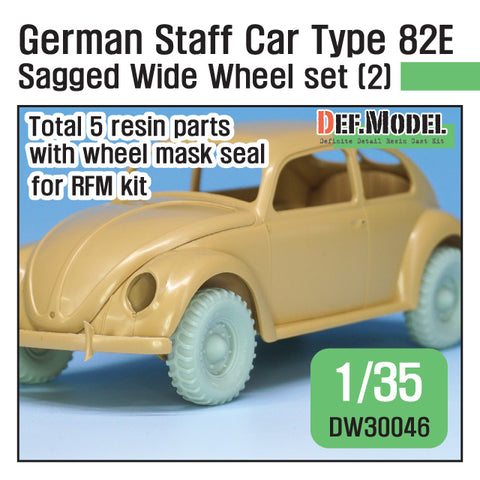 DEFモデル DW30046 1/35 ドイツ スタッフカー タイプ82E ホイールセット02-ワイド(センペリット) (RFM1/35スケール用)