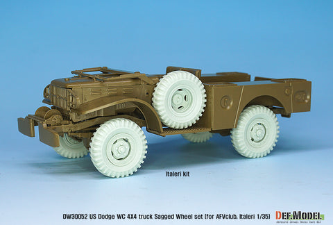 DEFモデル DW30052 1/35 WWII アメリカ ダッジ WC 4X4 自重変形ホイールセット (AFVクラブ, イタレリ1/35スケール用)