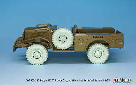 DEFモデル DW30052 1/35 WWII アメリカ ダッジ WC 4X4 自重変形ホイールセット (AFVクラブ, イタレリ1/35スケール用)