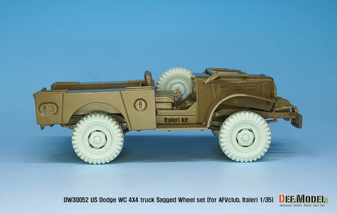 DEFモデル DW30052 1/35 WWII アメリカ ダッジ WC 4X4 自重変形ホイールセット (AFVクラブ, イタレリ1/35スケール用)