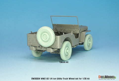 DEFモデル DW30054 1/35 WWII アメリカ ウィリス MB 自重変形ホイールセット(2) (タミヤ, タコム, ドラゴン, モンモデル1/35スケール用)