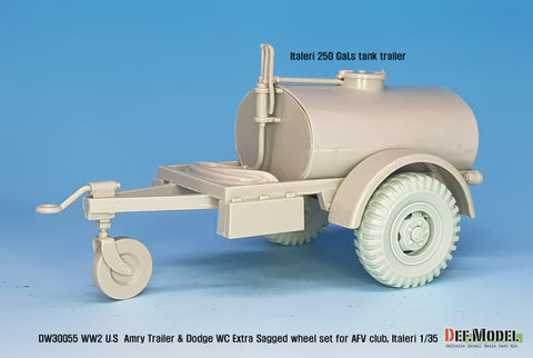 DEFモデル DW30055 1/35 WWII アメリカ トレイラー&ダッジ WC エキストラ 自重変形ホイールセット (WC6x6, M101 トレイラー用)