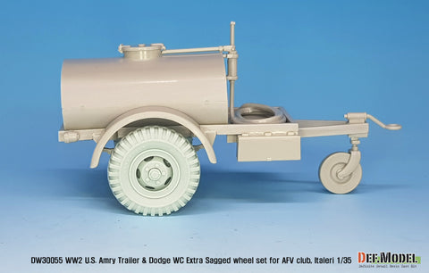 DEFモデル DW30055 1/35 WWII アメリカ トレイラー&ダッジ WC エキストラ 自重変形ホイールセット (WC6x6, M101 トレイラー用)