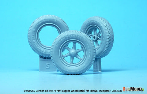 DEFモデル DW30060 1/35 WWII ドイツ Sd.kfz.7 自重変形フロントホイールセット (1) (タミヤ, トランぺッター, DML1/35スケール用)