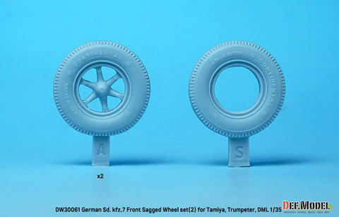 DEFモデル DW30061 1/35 WWII ドイツ Sd.kfz.7 自重変形フロントホイールセット (2) (タミヤ, トランぺッター, DML1/35スケール用)