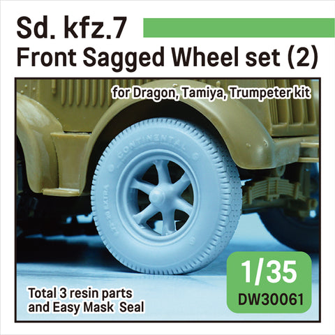 DEFモデル DW30061 1/35 WWII ドイツ Sd.kfz.7 自重変形フロントホイールセット (2) (タミヤ, トランぺッター, DML1/35スケール用)