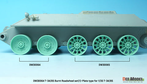 DEFモデル DW30064 1/35 T-34/85 焼け焦げ型 ロードホイールセット- 5輪付属 (T-34/85キット1/35スケール用)