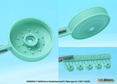 DEFモデル DW30064 1/35 T-34/85 焼け焦げ型 ロードホイールセット- 5輪付属 (T-34/85キット1/35スケール用)