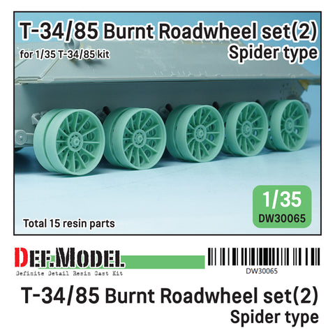 DEFモデル DW30065 1/35 T-34/85 焼失したスパーダー型 ロードホイールセット- 5輪付属 (T-34/85キット1/35スケール用)