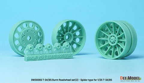 DEFモデル DW30065 1/35 T-34/85 焼失したスパーダー型 ロードホイールセット- 5輪付属 (T-34/85キット1/35スケール用)