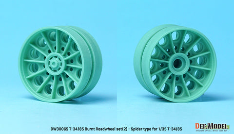 DEFモデル DW30065 1/35 T-34/85 焼失したスパーダー型 ロードホイールセット- 5輪付属 (T-34/85キット1/35スケール用)