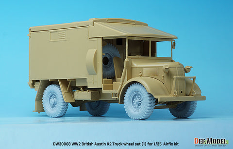 DEFモデル DW30068 1/35 WWII イギリス オースティン K2 トラック ホイールセット (1) - ダンロップ (エアフィックス1/35スケール用)