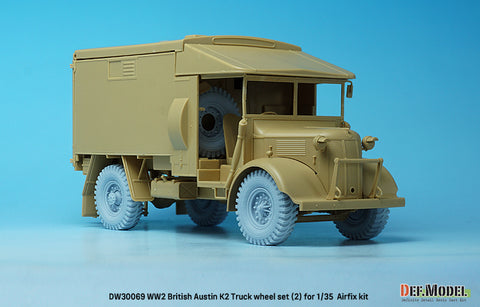 DEFモデル DW30069 1/35 WWII イギリス オースティン K2 トラック ホイールセット (2) -インディア (エアフィックス1/35スケール用)