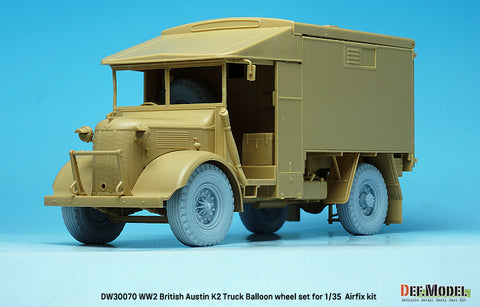 DEFモデル DW30070 1/35 WWII イギリス オースティン K2 トラック バルーンホイールセット -グッドイヤー (エアフィックス1/35スケール用)