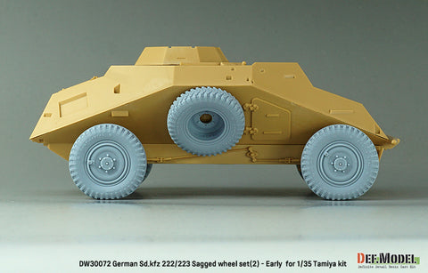 DEFモデル DW30072 1/35 WWII ドイツ Sd.kfz 222/223 自重変形ホイールセット(2) - 初期型 (タミヤ1/35スケール用)