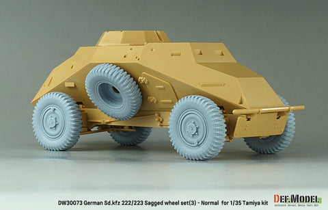 DEFモデル DW30073 1/35 WWII ドイツ Sd.kfz 222/223 自重変形ホイールセット(3) - 後期型 (タミヤ1/35スケール用)