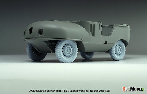 DEFモデル DW30075 1/35 WWII ドイツ トリプル SG.6 自重変形ホイールセット - (ダス・ヴェルク1/35スケール用)