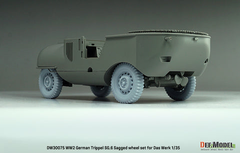 DEFモデル DW30075 1/35 WWII ドイツ トリプル SG.6 自重変形ホイールセット - (ダス・ヴェルク1/35スケール用)
