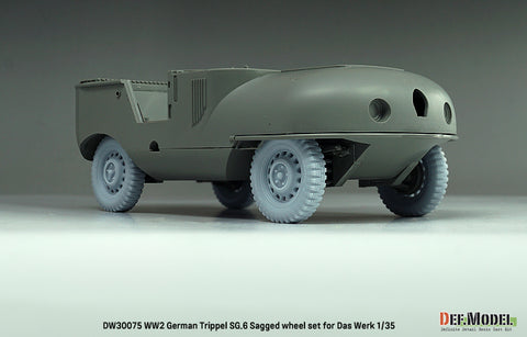 DEFモデル DW30075 1/35 WWII ドイツ トリプル SG.6 自重変形ホイールセット - (ダス・ヴェルク1/35スケール用)