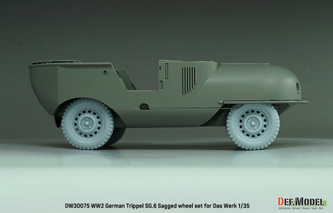DEFモデル DW30075 1/35 WWII ドイツ トリプル SG.6 自重変形ホイールセット - (ダス・ヴェルク1/35スケール用)