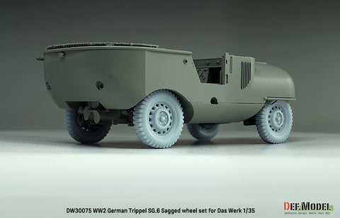 DEFモデル DW30075 1/35 WWII ドイツ トリプル SG.6 自重変形ホイールセット - (ダス・ヴェルク1/35スケール用)