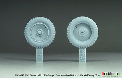 DEFモデル DW30076 1/35 WWII ドイツ SD.Kfz 250 自重変形ホイールセット (1) - (1/35 Sd.kfz 250, Demag D7キット用)