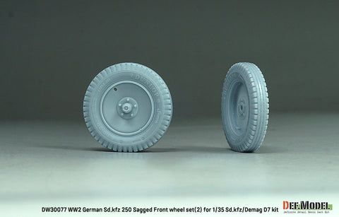DEFモデル DW30077 1/35 WWII ドイツ SD.Kfz 250 自重変形ホイールセット (2) - (1/35 Sd.kfz 250, Demag D7キット用)