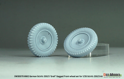 DEFモデル DW30079 1/35 WWII ドイツ SD.Kfz 250/3 'グライフ' 自重変形ホイールセット - (1/35 Sd.kfz 250 グライフ用)