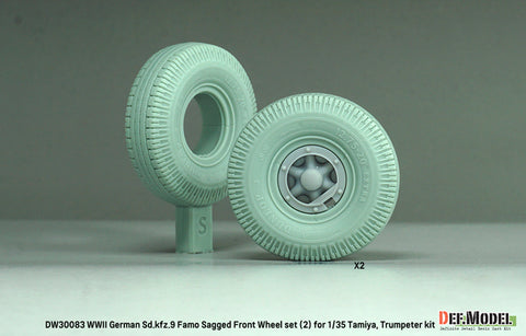 DEFモデル DW30083 1/35 WWII ドイツ Sd.Kfz.9 ファモ フロントホイールセット (2) - ドイツのダンロップ (タミヤ, トランぺッター1/35スケール用)