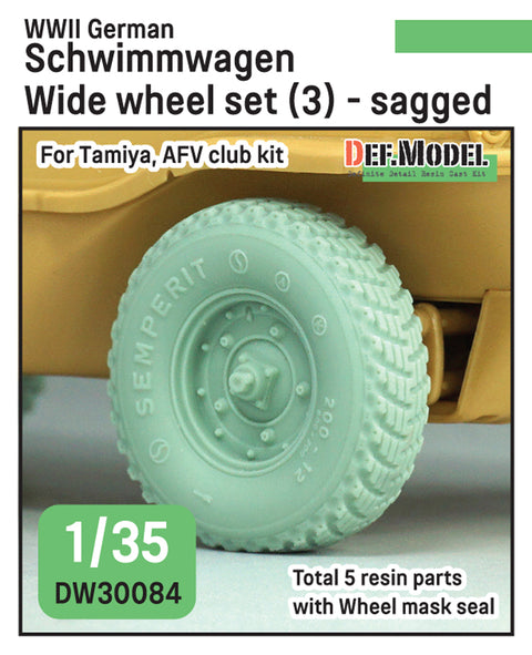 DEFモデル DW30084 1/35 ドイツ軍 シュビムワーゲン用ワイドホイールセット (3) - ゼンペリット社製(タミヤ/AFVクラブ 1/35スケール用)