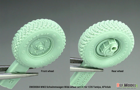 DEFモデル DW30084 1/35 ドイツ軍 シュビムワーゲン用ワイドホイールセット (3) - ゼンペリット社製(タミヤ/AFVクラブ 1/35スケール用)