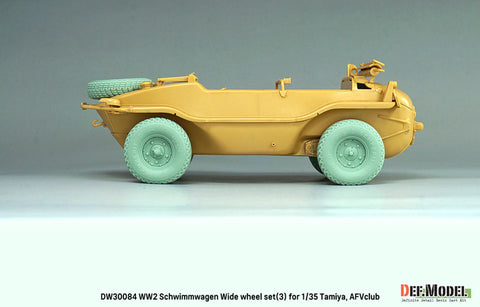 DEFモデル DW30084 1/35 ドイツ軍 シュビムワーゲン用ワイドホイールセット (3) - ゼンペリット社製(タミヤ/AFVクラブ 1/35スケール用)