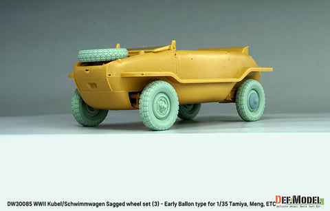 DEFモデル DW30085 1/35 ドイツ軍用馬車輪セット(3個入) - 初期バルーンタイプ(タミヤ/モンモデル 1/35用)