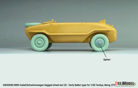 DEFモデル DW30085 1/35 ドイツ軍用馬車輪セット(3個入) - 初期バルーンタイプ(タミヤ/モンモデル 1/35用)