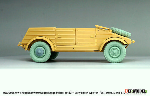 DEFモデル DW30085 1/35 ドイツ軍用馬車輪セット(3個入) - 初期バルーンタイプ(タミヤ/モンモデル 1/35用)