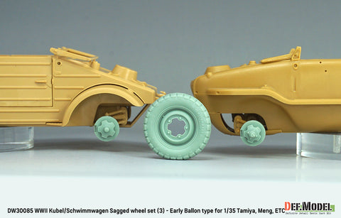 DEFモデル DW30085 1/35 ドイツ軍用馬車輪セット(3個入) - 初期バルーンタイプ(タミヤ/モンモデル 1/35用)